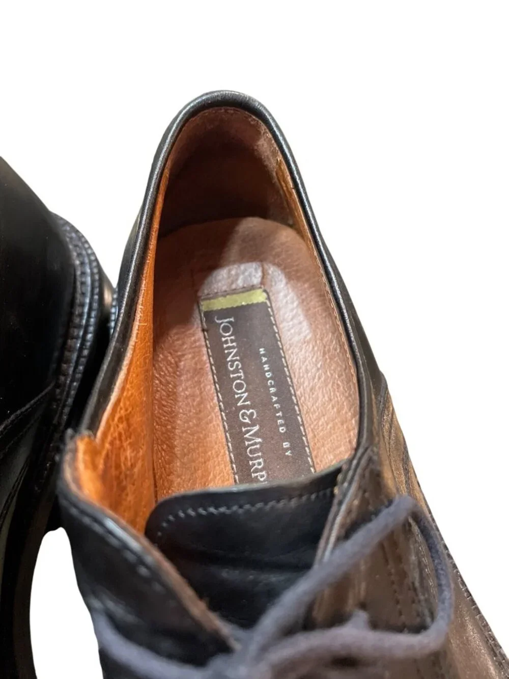 Johnston Murphy mens brown leather dress oxford shoes sz 9.5M SKUn 10-551